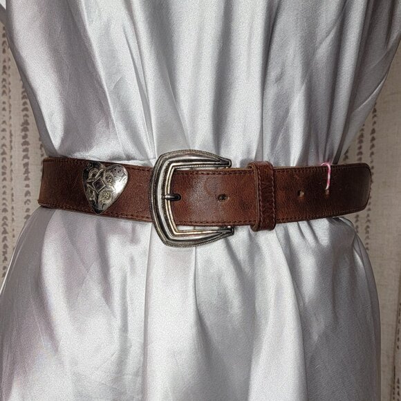 Fossil Accessories - Heart Charm Fossil Brown Belt
